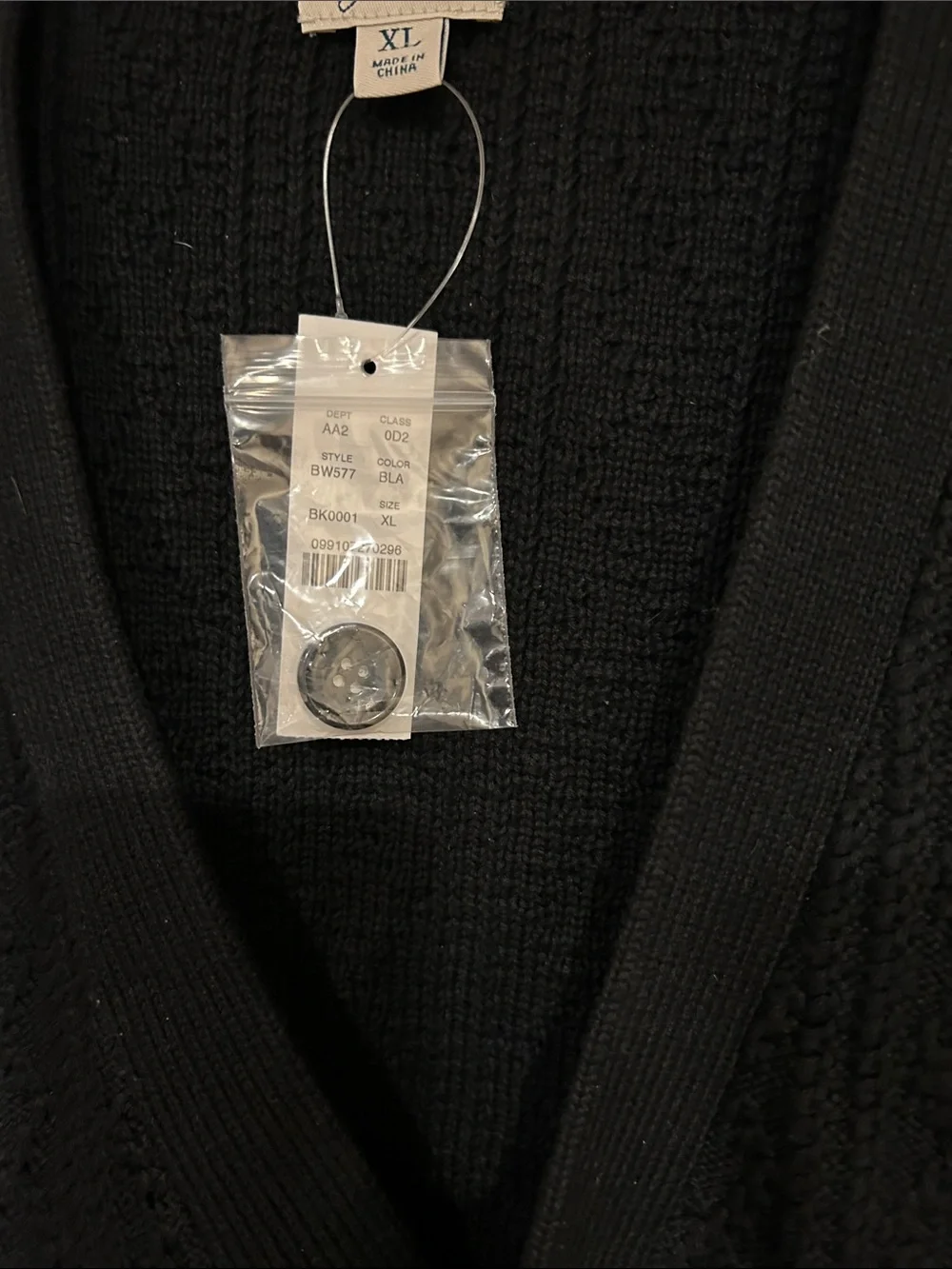 Men’s J Crew Black Cable-Knit Button Cardigan Sweater